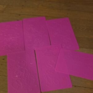 Barney & Shape Stencils / Rubbing Art. Set Of 6. Vintage